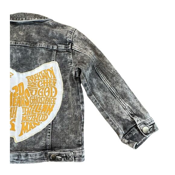 WU-TANG 90s Hip Hop Retro Vintage Upcycled Distressed Denim Jacket Kids Size 5T - Picture 9 of 12